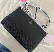Kate Spade New York Flash Glitter Crossbody Black – NEW