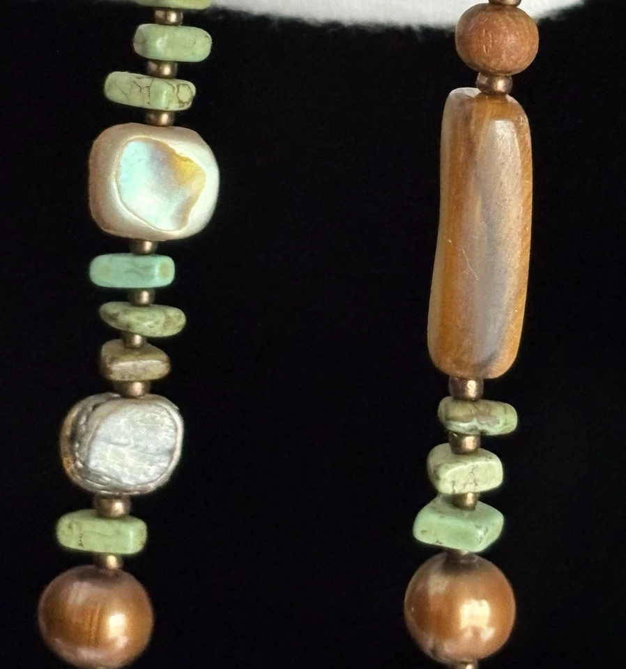 SILPADA NECKLACE 925 STERLING SILVER TURQUOISE ABALONE SHELL MODERN PENDANT 33g - Image 3 of 4