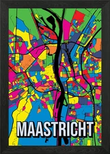 Maastricht Netherlands Pop Art City Framed Wall Art Poster Canvas Print Picture