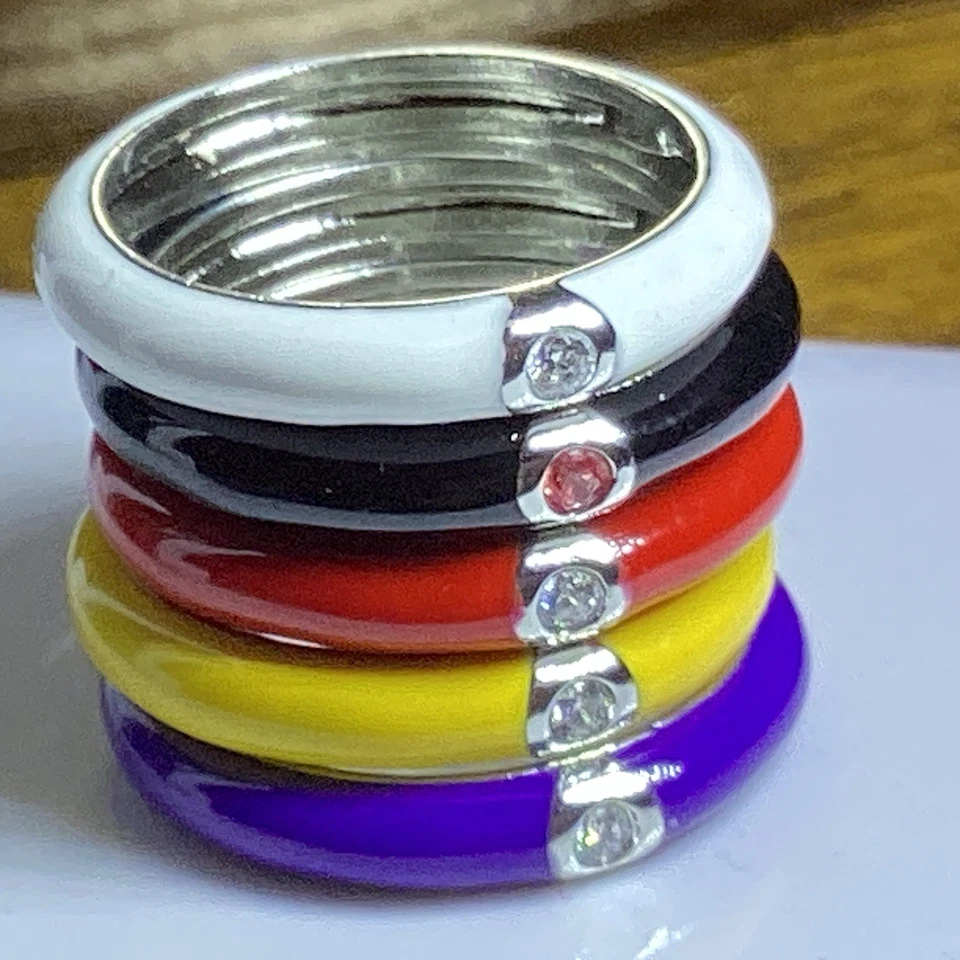 Chapado en plata de ley, nuevo elegante anillo blanco, tamaño 10-62 mm. Foto 4 de 4