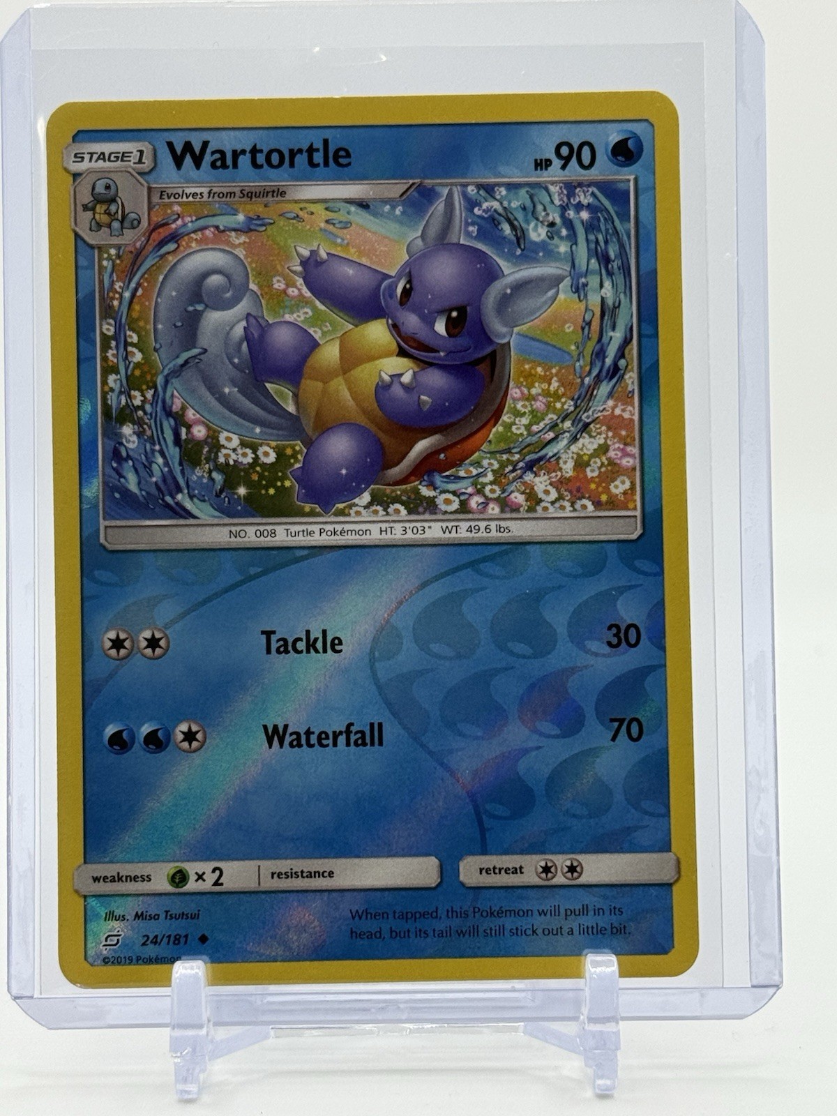 2019 Pokemon WARTORTLE #24/181 - Reverse Holo Uncommon - Team Up 🔥🔥