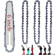 6 Inch Mini Chainsaw Chain with Replacement SawChain Bar, 6 Inch Replacement ...