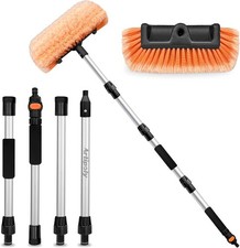 72 Inch Adjustable Aluminum Car Wash Brush with Flow-Thru Hose Connector Soft