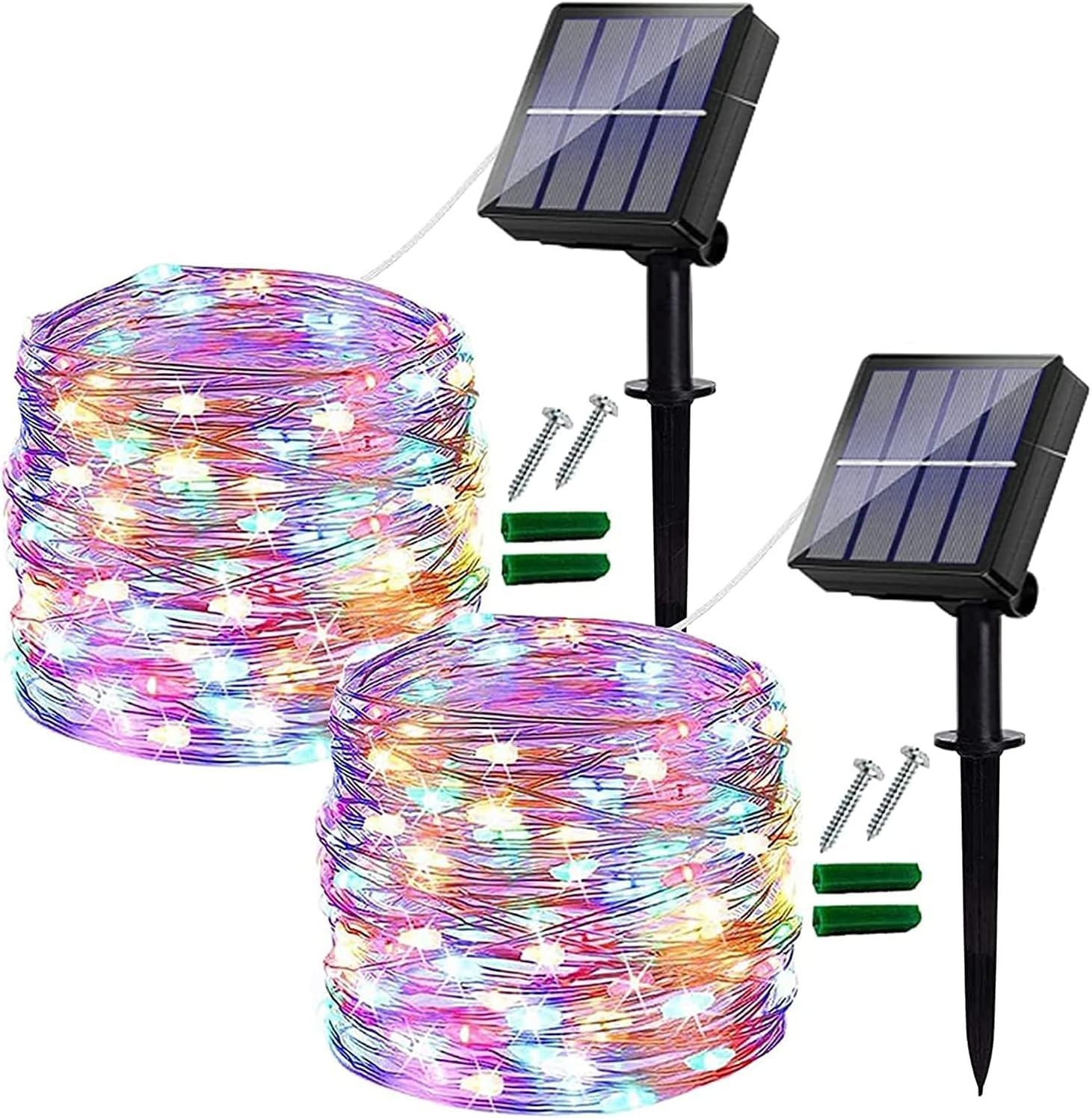 Ligarko Solar Fairy Lights Outdoor, 2 Pack Total 240 2Packs, Multi-colored