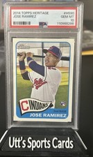 JOSE RAMIREZ 2014 Topps Heritage High Number Rookie #H590 Card PSA 10 Gem Mint. rookie card picture