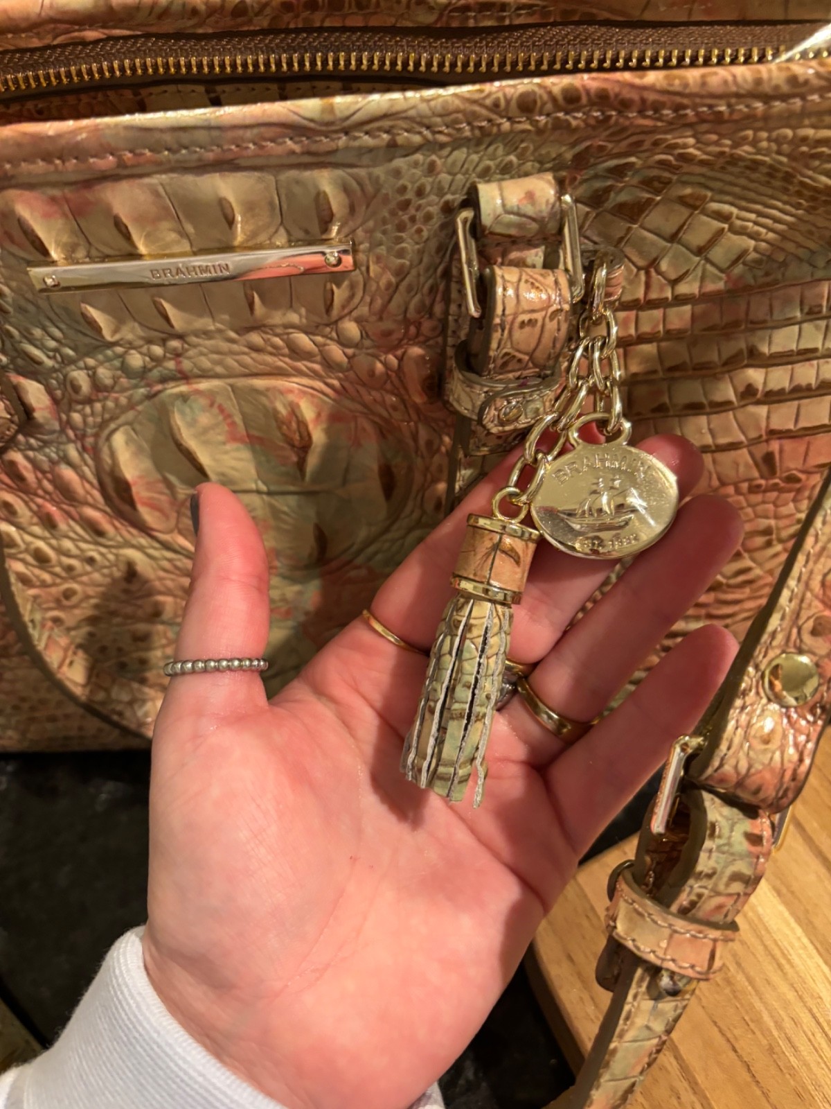 Brahmin Asher Truffle Python Genuine Leather Bag … - image 3