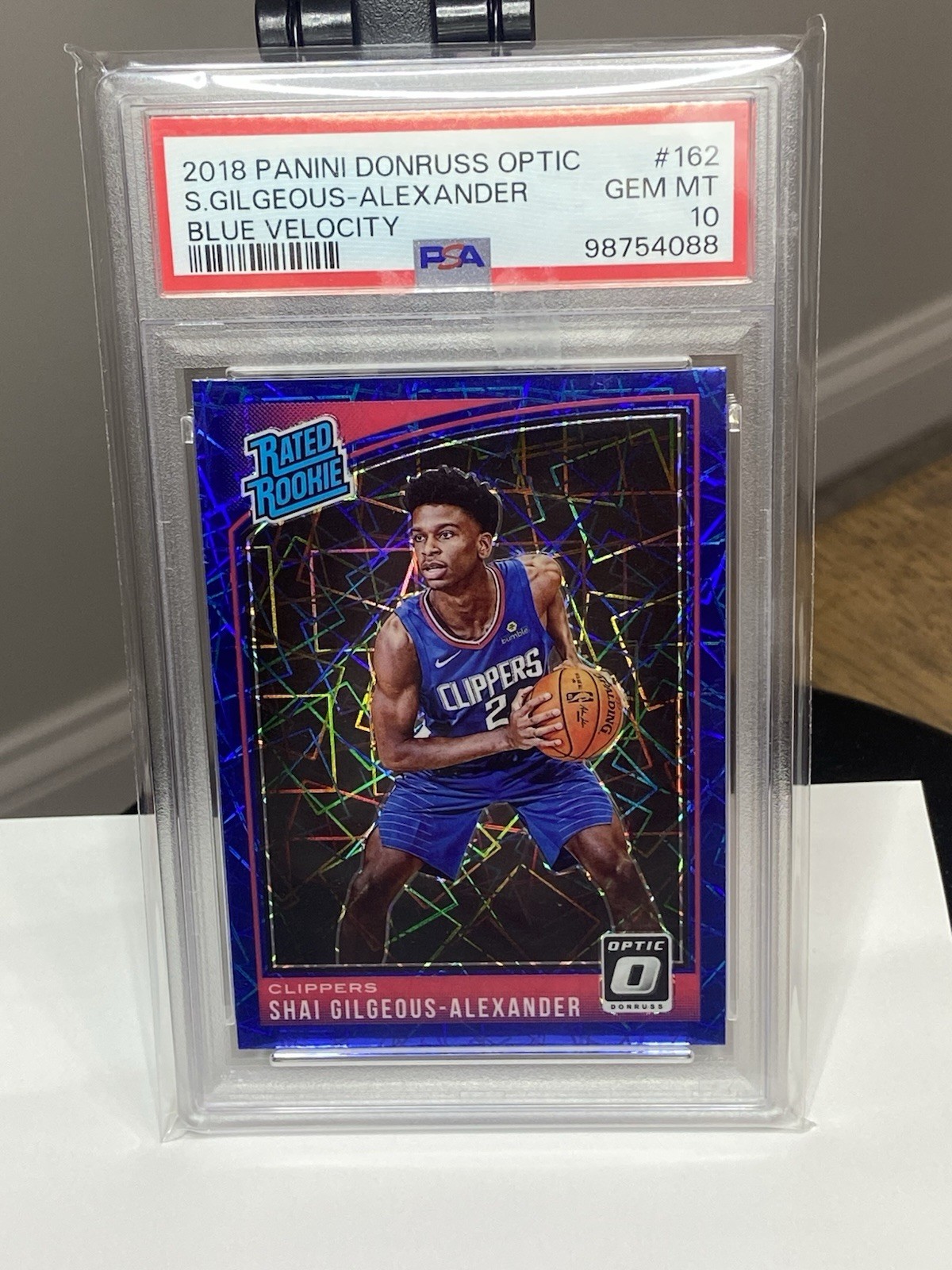 2018 Shai Gilgeous-Alexander💎Donruss Optic #162 Blue Velocity RC PSA 10🔥🏆🏆🔥