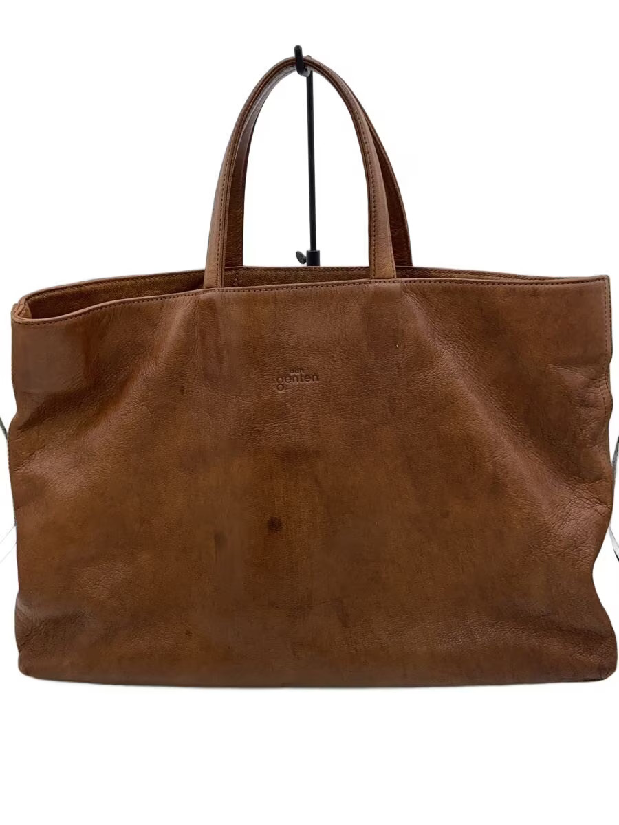 GENTEN Tote Bag Leather BRW Plain