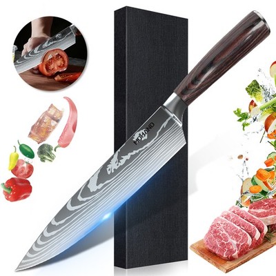 8 inch Kitchen Chef Knife Japanese Damascus Pattern Chopping Cutting Knife Sharp