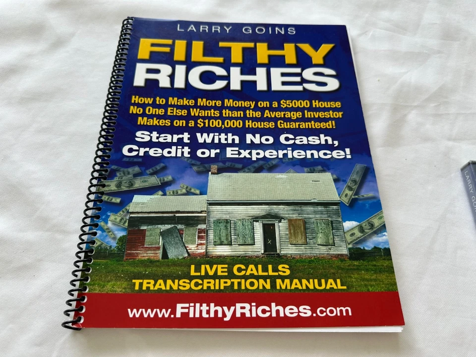 FILTHY RICHES "LIVE" CALLS WITH BUYER & REALTORS BY LARRY GOINS  MANUAL & 2 CDS! - Image 2 of 4