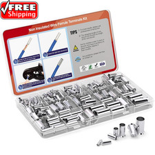 168 Pcs Wire Ferrules Kit 12-1/0 Gauge, Tinned Crimp Copper Ferrule Connectors,
