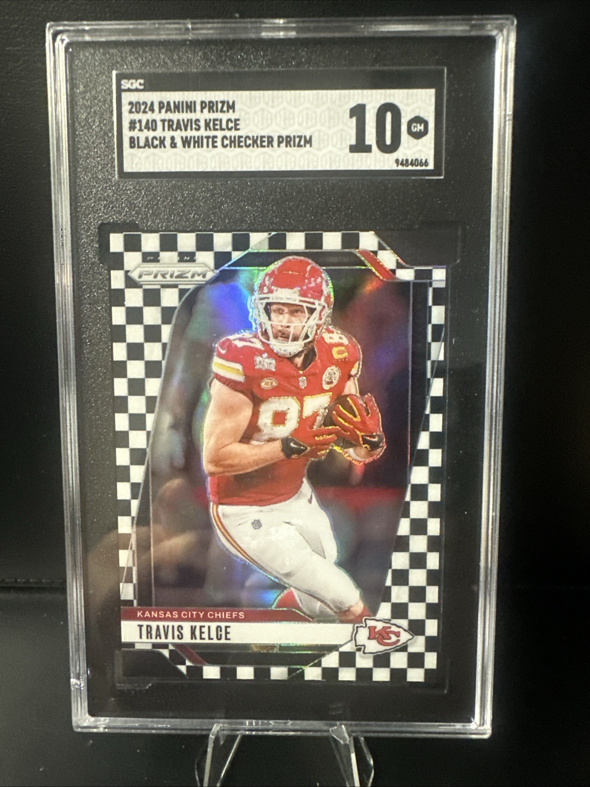2024 Panini Prizm - Travis Kelce #140 Black & White Checker Prizm SGC 10