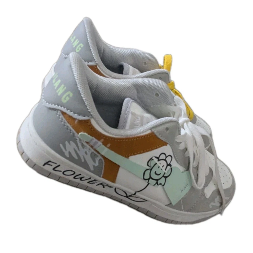 Mujer Boogzel Ropa Amarillo y Gris Flor Zapatillas - US Talla 9.5 Foto 2 de 4
