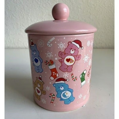 NEU CARE BEARS WEIHNACHTEN XMAS KEKSDOSE ROSA KERAMIK von Silver Buffalo SELTEN RARITÄT