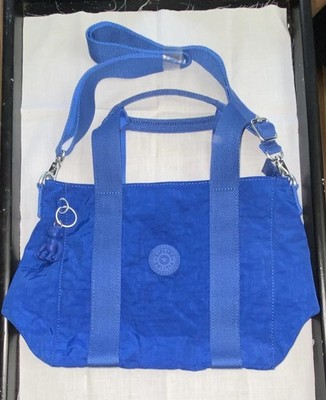 Kipling Blue Satchel Top Handle Bag, Zip Closure, Detachable Adjustable Strap