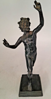 Vintage Bronze Metal Dancing Faun Satyr Statue Figure Sculpture A75 W249