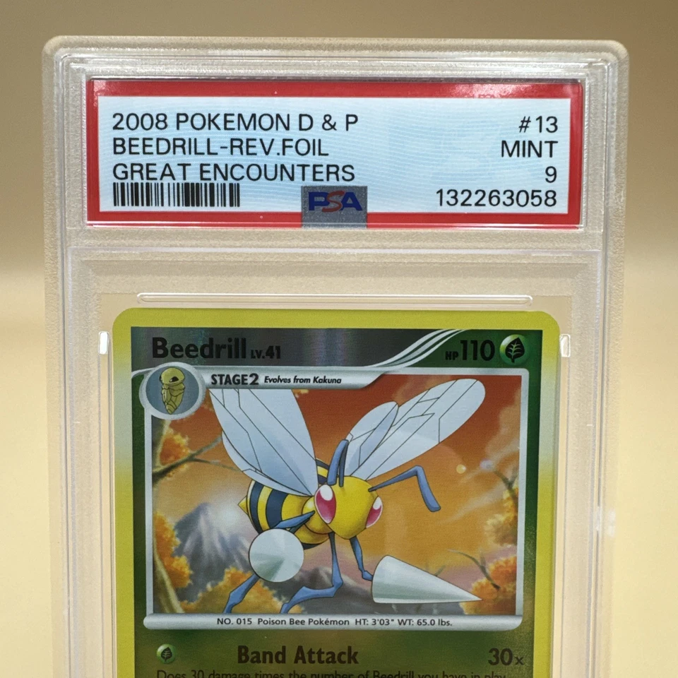 2008 Pokemon Great Encounters Beedrill Reverse Holo 13/106 PSA 9 - Image 2 of 4
