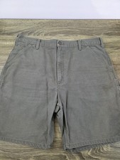 Carhartt Duck Canvas Cargo Shorts Men's 38 Green Carpenter Utility Outdoors