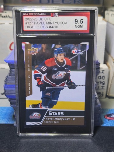 22-23 Upper Deck CHL Pavel Mintyukov SP Stars 🌕🌕🌕 High Gloss #/10 KSA 9.5 - Picture 4 of 4