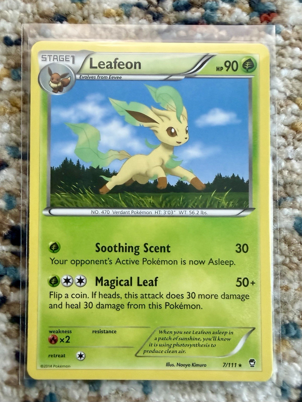 Pokemon TCG Leafeon 7/111 XY Furious Fists Regular Rare Non-Holo LP