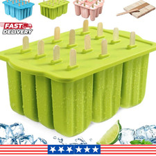 Silicone Popsicle Molds 12 Pack Ice Cream Trays with 50 Sticks Freezer