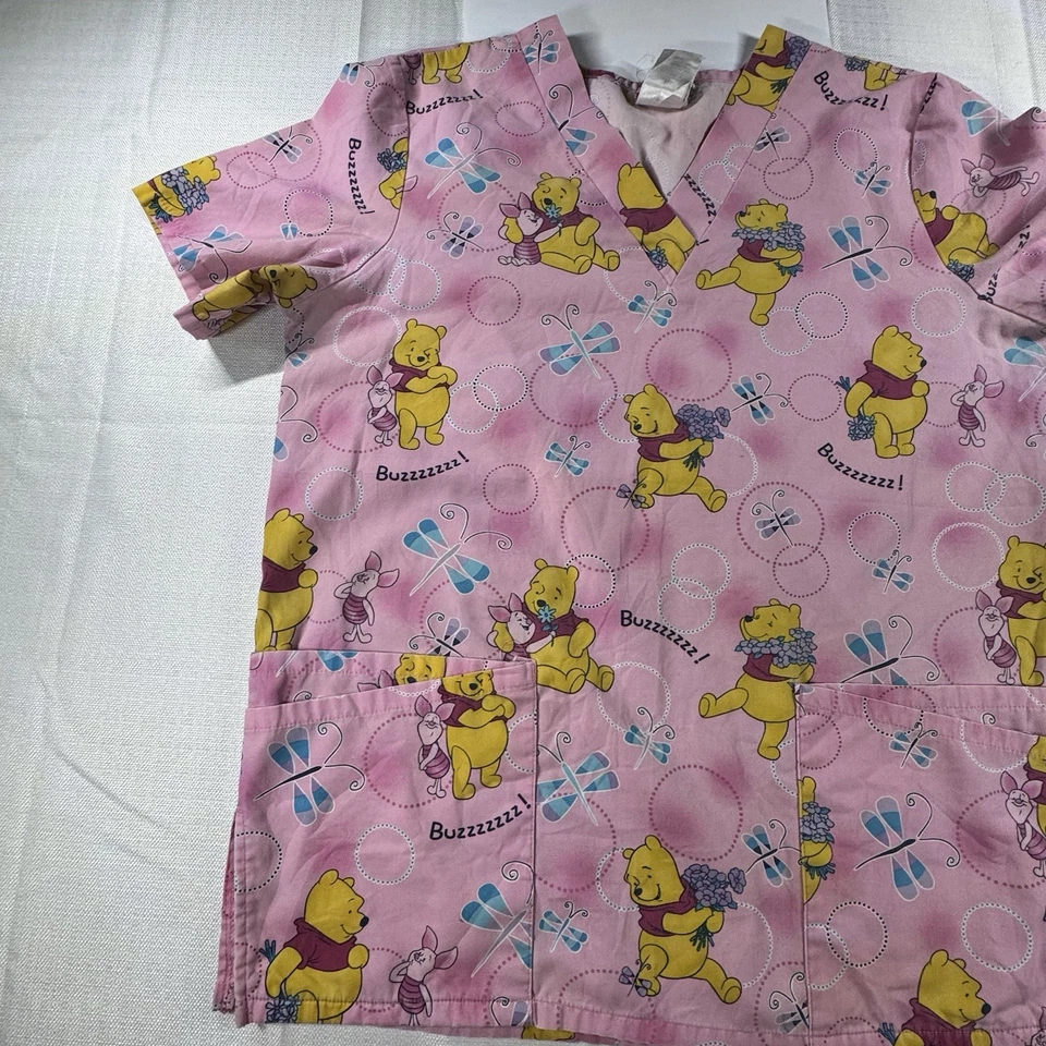 Disney Winnie The Pooh скрабы женский размер маленький розовый и графический дизайн Pooh - Изображение 2 из 4