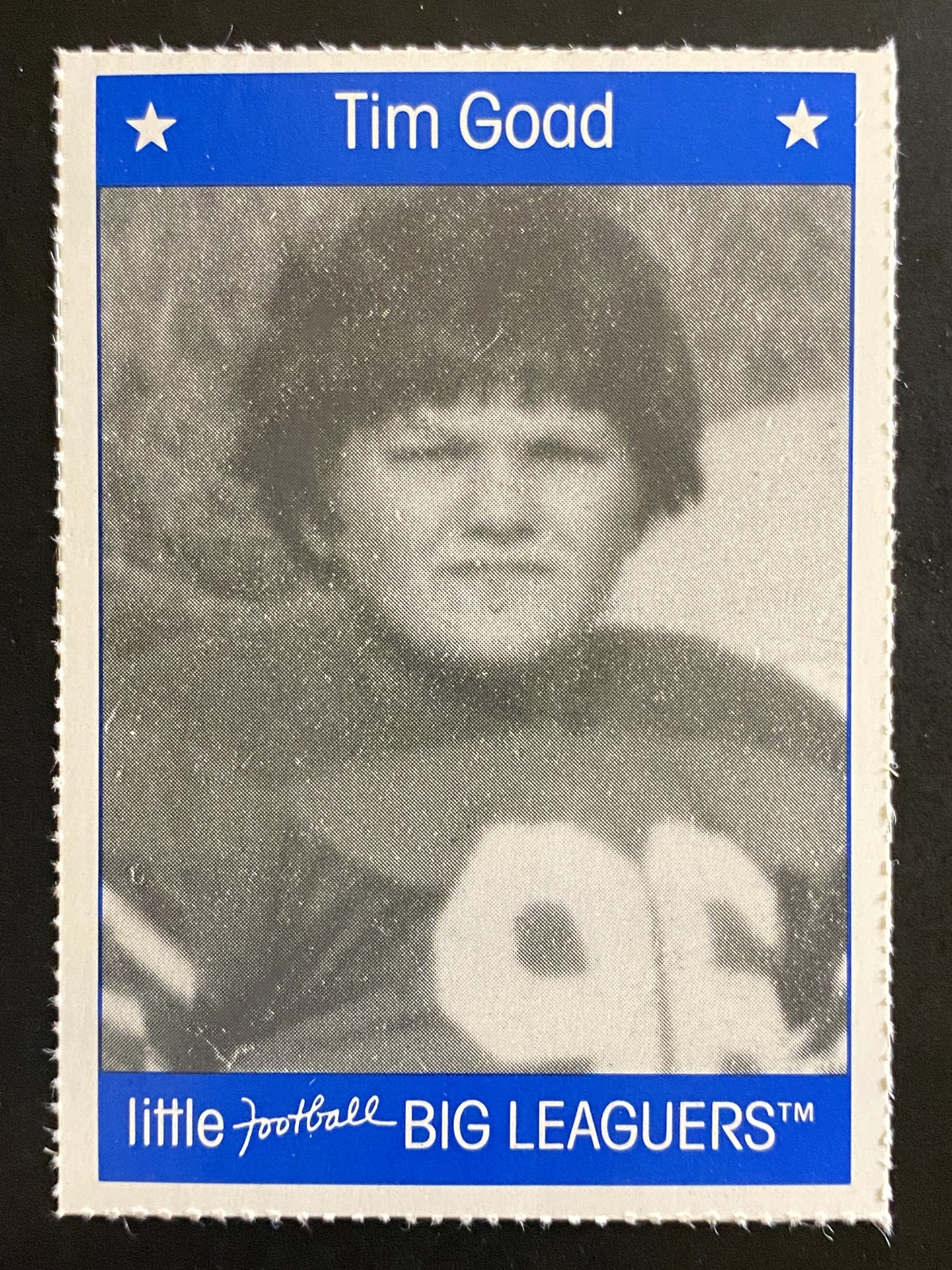 Tim Goad 1990 Little Football Big Leaguers Football Card New England Patriots