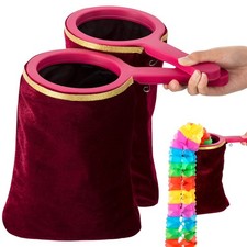 Wettarn 2 Pcs Magic Change Bag Trick Props with Zipper Twisting Handle...