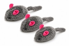 3 Pack Cat Mouse Toy Squeaky Catnip Plush Interactive Kitten Hunting Play Toys