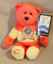 LIMITED TREASURES SPAIN QUARTER Coin EURO BEAR 9" Plush