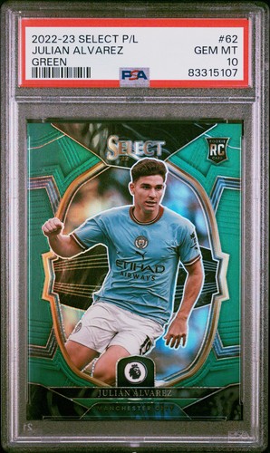 2022-23 PANINI SELECT PREMIER LEAGUE GREEN #62 JULIAN ALVAREZ 4/5 PSA 10