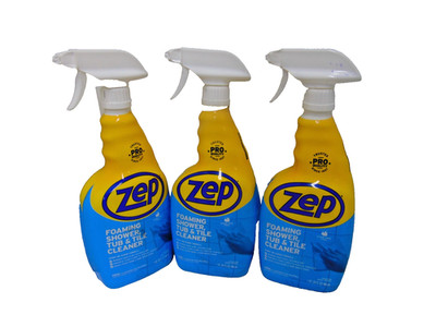 3x Zep Foaming Tub and Tile Cleaner 32 fl oz each Powerful Bathroom Cleaner