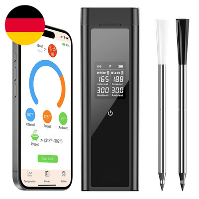 Blueswan Grillthermometer Kabelloses LCD Fleischthermometer, 2Pcs Spülmaschinenf
