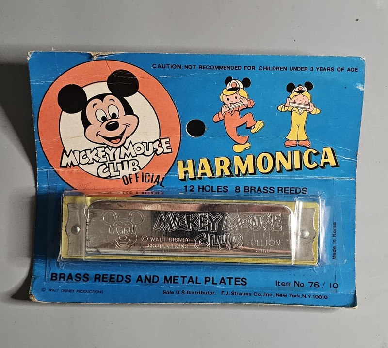 Vintage Official Mickey Mouse Club Toy Harmonica Item 76/10 New In Box