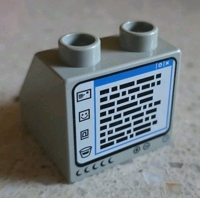 LEGO DUPLO - GREY PC MONITOR - FIRE STATION - 6168 - USED - VINTAGE