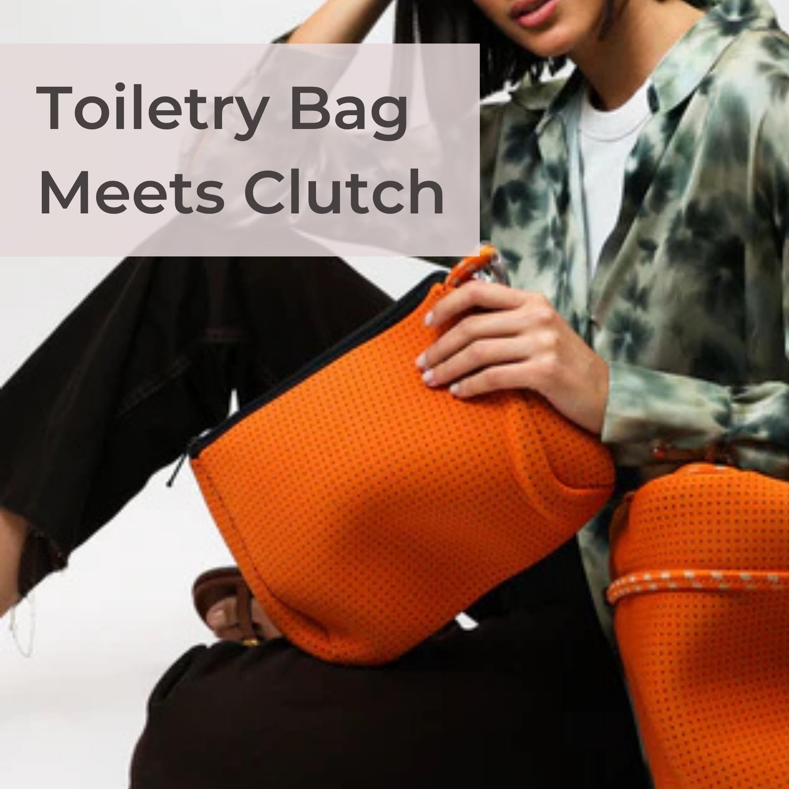 POPUPS Brand Large Makeup Bag with Zipper - Neoprene Machine Washable Travel ...