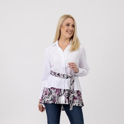 Bluse weiß 44/46 Damen Mocca Fantasieprint bunt UVP:59,99  2.4806