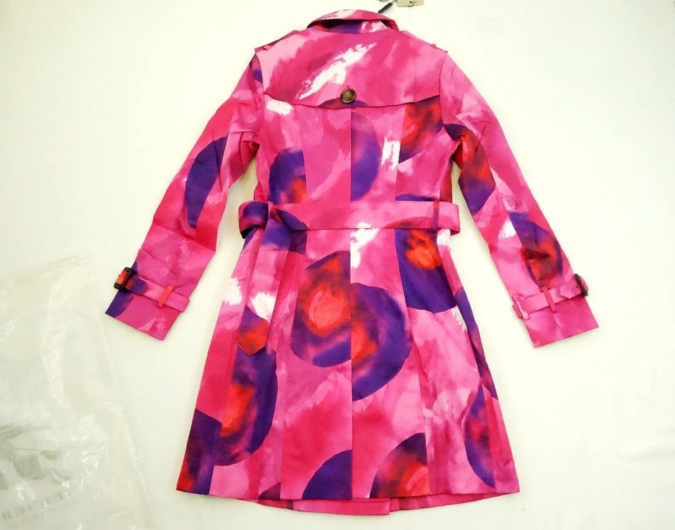 Gabardina BURBERRY BRIT Nueva con Etiquetas Estampado Floral Rosa Talla S Cuadros Nova Foto 3 de 4