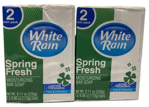 White Rain Spring Fresh Bar Soap Twin Pack 2x 4.06 oz Moisturizing NEW