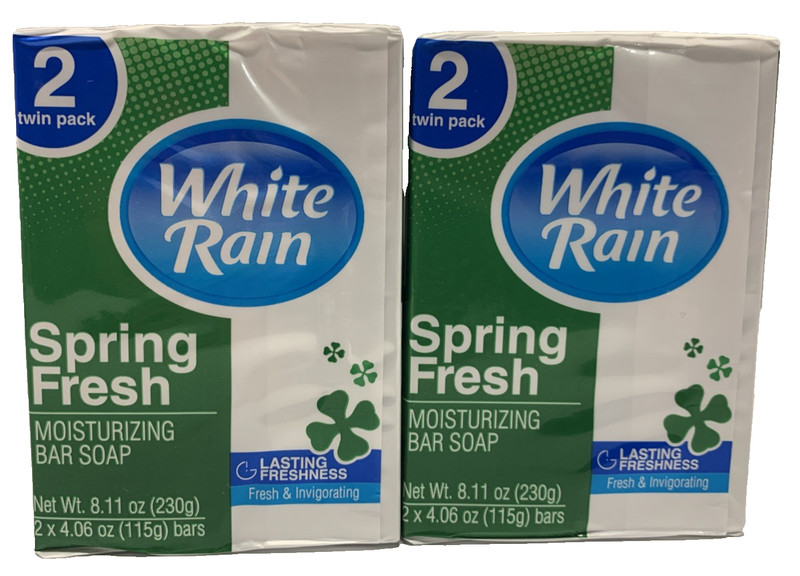 White Rain Spring Fresh Bar Soap Twin Pack 2x 4.06 oz Moisturizing NEW