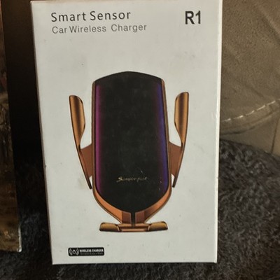 R1 Smart Sensor Car Wireless Charger Phone Holder - Universal, black 