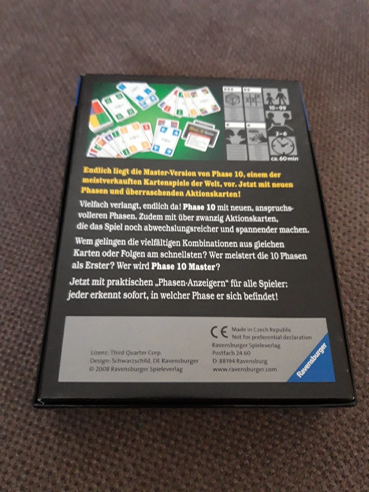  1 X Phase 10 Master Ravensburger Kartenspiel 2008 + Phase 10 US  + Kartenspiel  - Bild 3 von 4