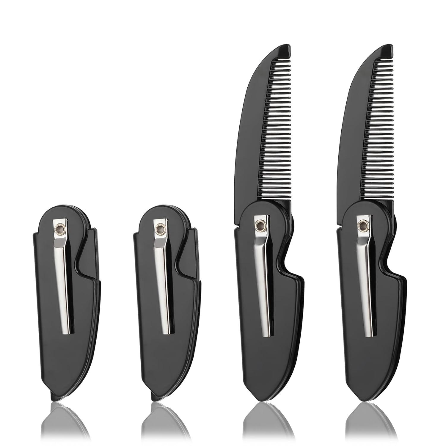 4 Pcs Folding Mustache Comb Portable Beard Fine Teeth Brush... 
