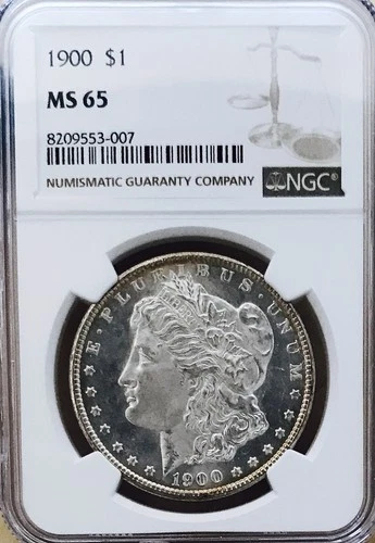 1900 P MORGAN DOLLAR NGC MS65**LOOKS ULTRA PROOF LIKE CLEAN CHEEK GEM  NR #64733