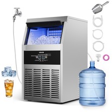 VEVOR Commercial Ice Maker 150 lbs/24h Ice Machine 30 lbs Storage Bar Restaurant