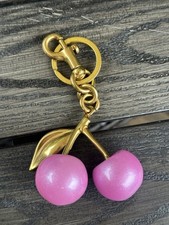 Bubblegum Pink Cherry Bag Charm Keychain Metal  Resin New - USA