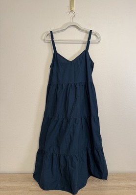Nation Ltd Aiko Navy tiered Cotton Tank Dress Women s Sz M
