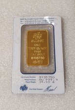 31.1g Pamp Gold 24Kt 3387.22 per troy oz