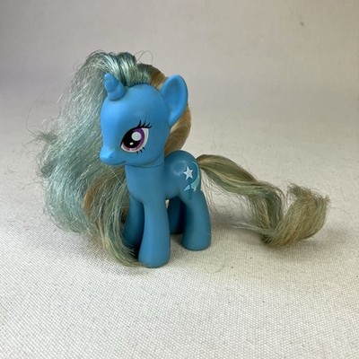 My Little Pony G4 Trixie Lulamoon Brushable 2010 3'' Hasbro Blue Wand Blue Hair