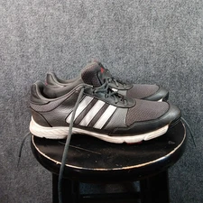 Adidas Traxion Gray White 3 Stripes Golf Shoes Mens US 9 Golfing UK 8.5 EUC